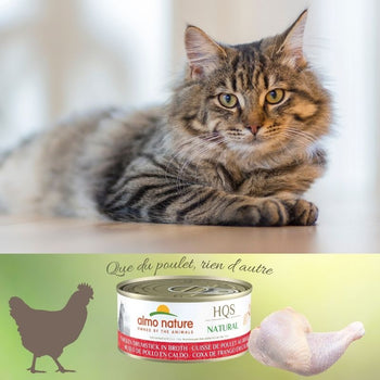 ALMO NATURE - CUISSE DE POULET AU BOUILLON POUR CHAT - 150 G