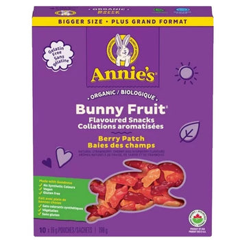 ANNIE'S BUNNY FRUIT BIOLOGIQUE SAVEUR BAIES DES CHAMPS - 10 SACHETS DE 19 G