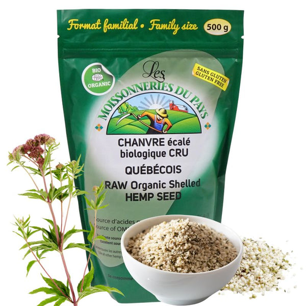 CHANVRE ÉCALÉ BIOLOGIQUE CRU QUÉBÉCOIS - 500 G