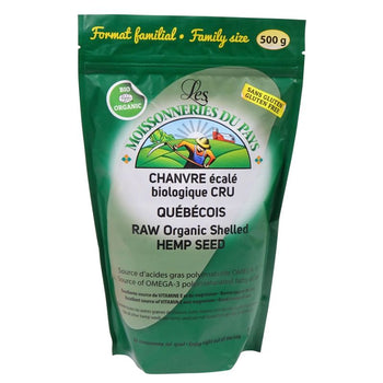 CHANVRE ÉCALÉ BIOLOGIQUE CRU QUÉBÉCOIS - 500 G