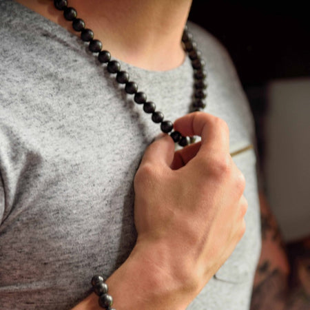 COLLIER DE PERLES POUR HOMME - ANTI-ONDES